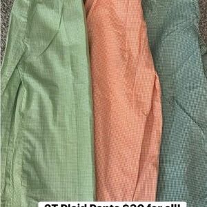 Green and Orange Plaid Pants Set